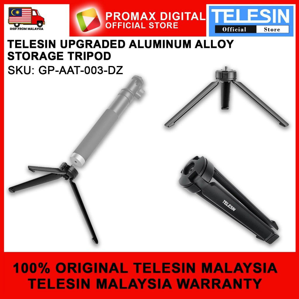 TELESIN Folding Aluminum Table Top Tripod GP-AAT-003-DZ