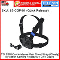 TELESIN S2-CGP-01 / S2-CGP-01GY Quick-Release Vest Chest Mount Strap Chesty for Action Cam Gopro Osmo Insta360 DJI
