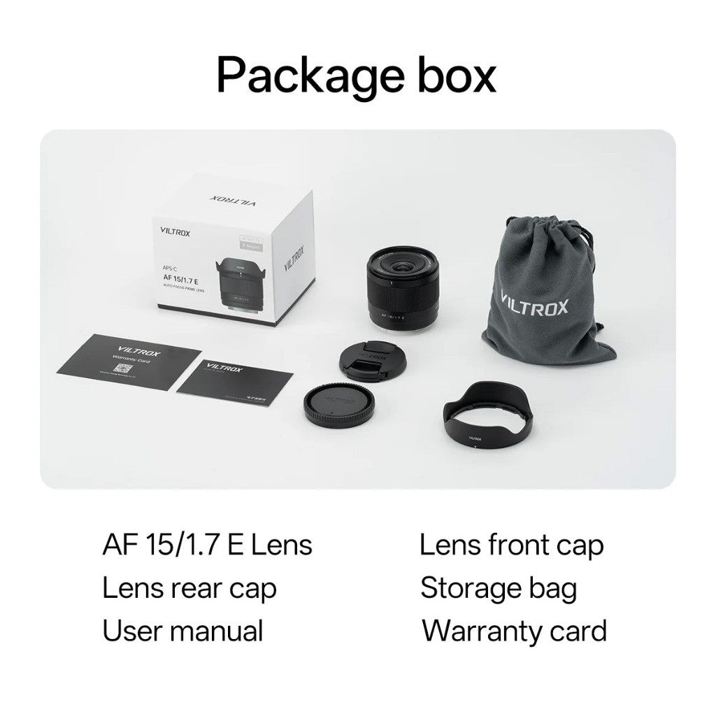 Viltrox AF 15mm f1.7 Air APS-C Lens for Sony E , Nikon Z , Fuji X Mounts
