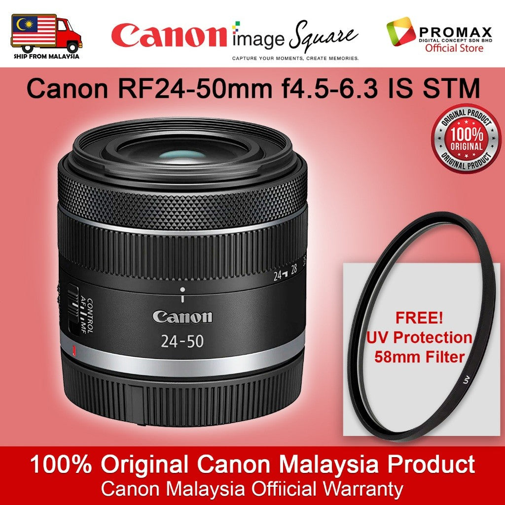 Canon RF 24-50mm f/4.5-6.3 IS STM Lens (WHITE BOX) RF24-50mm [ Split from EOS R8 ]