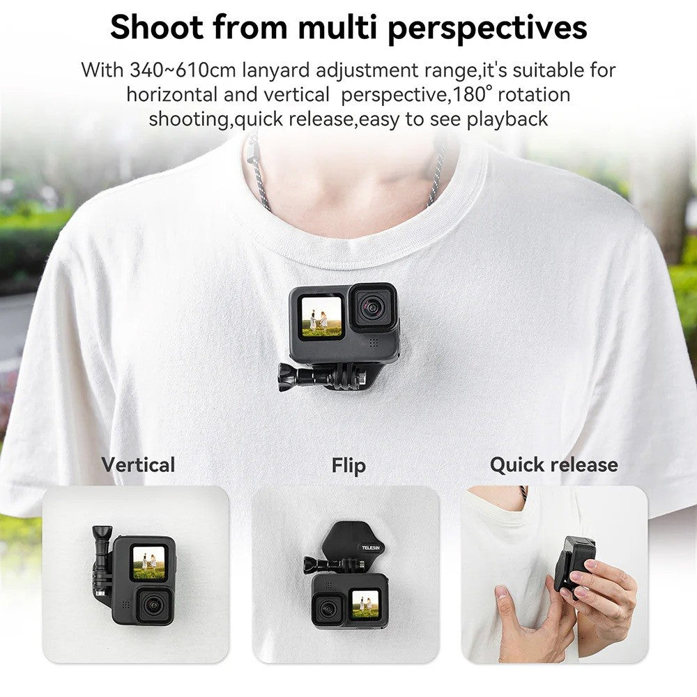 TELESIN TE-MMK-001 Magnetic Bracket Expansion Set (Neck Mount/Quick Release) Neck Holder Mount