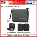 TELESIN GP-PRC-213-B Medium Size Portable Shockproof Camera Accessories Eva Carrying Case Storage Bag with Wrist Strap