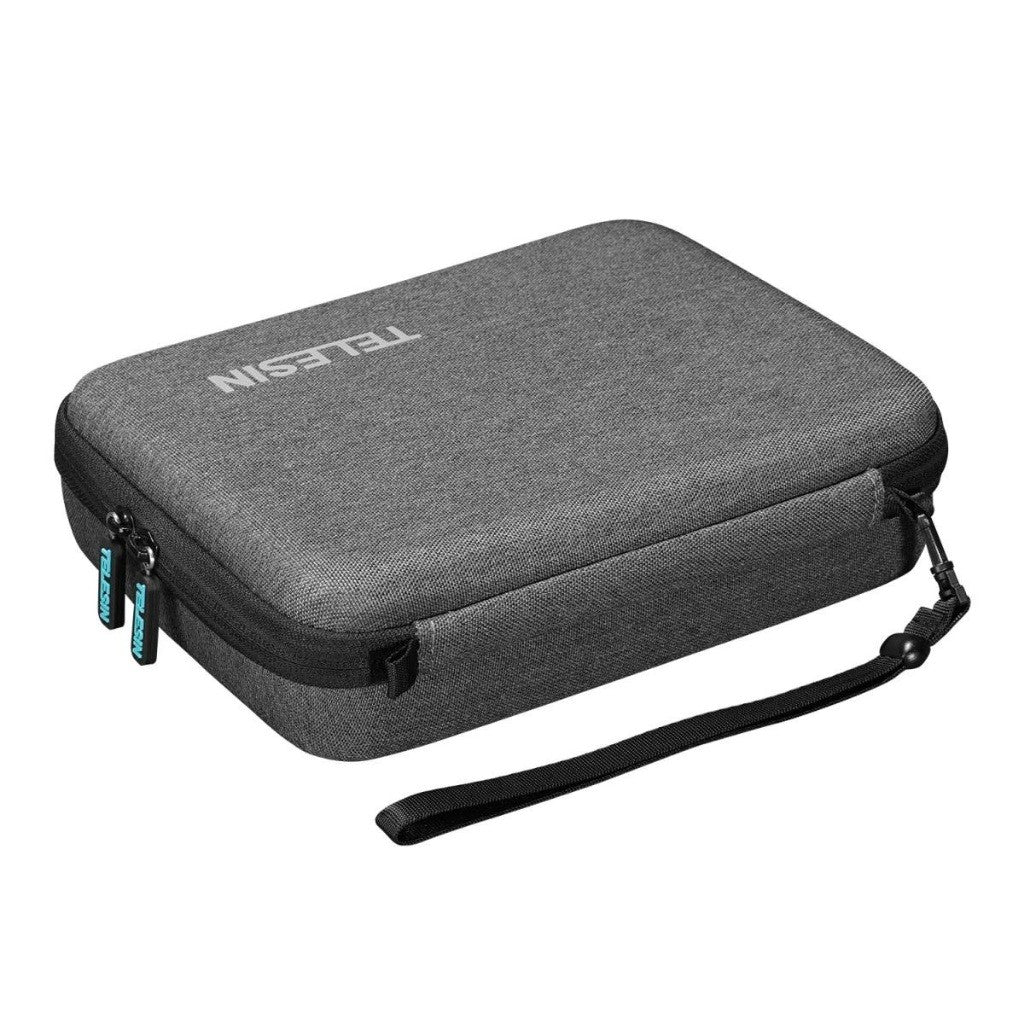 TELESIN GP-PRC-213-B Medium Size Portable Shockproof Camera Accessories Eva Carrying Case Storage Bag with Wrist Strap