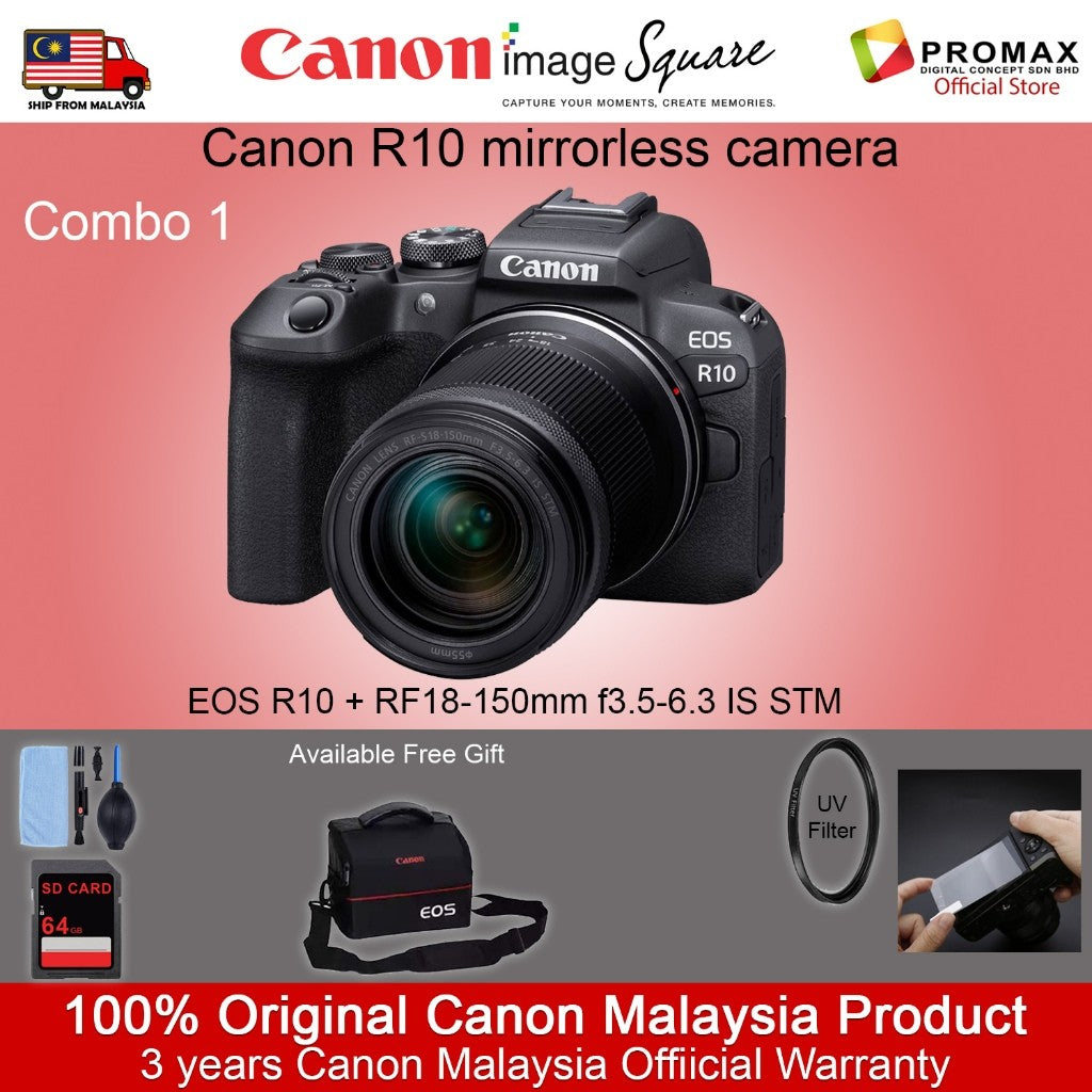 Canon EOS R10 Mirrorless Camera RF-S 18-45MM RF-S 18-150MM (Ready Stock!!)