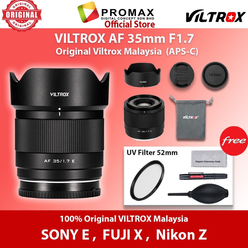 VILTROX AF 35mm F1.7 Air APS-C Lens for Sony E , Fuji X , Nikon Z Viltrox Malaysia