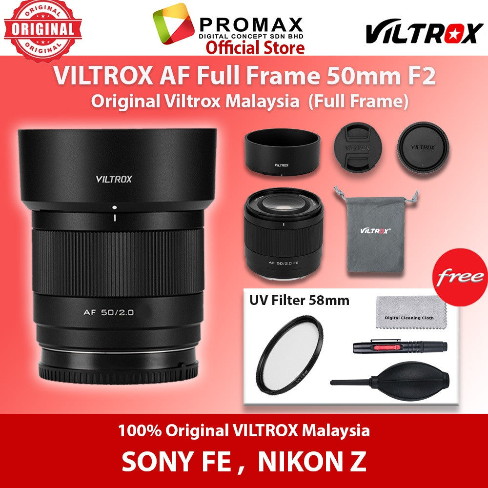 Viltrox AF 50mm F2.0 Air Full-Frame Lens for Sony E , Nikon Z