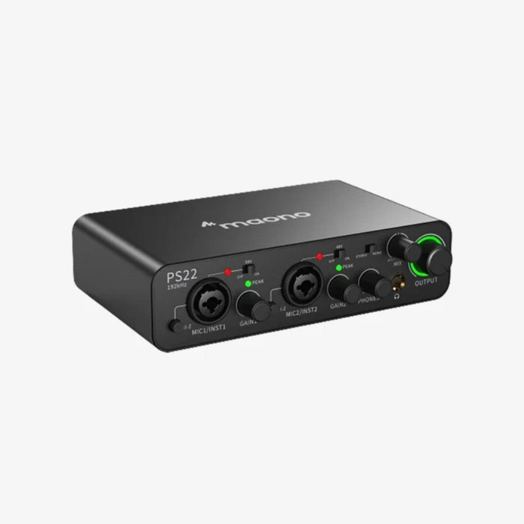 Maono PS22 Black Audio interface with Premium Mic Revamps for Recording, Music Production, Guitar Maonocaster