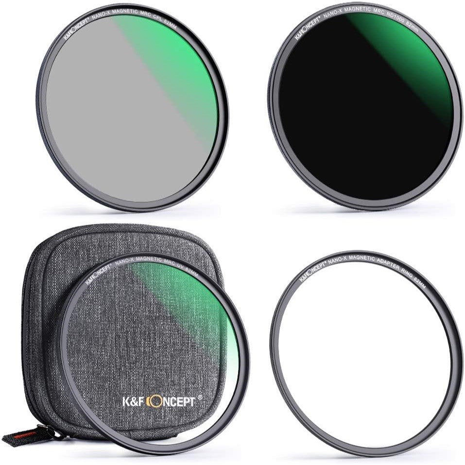 K&F Nano-X Series, MCUV+CPL+ND1000+Magnet Adapter 28 Multi-Layer | Include Bag | 82MM SKU 1627