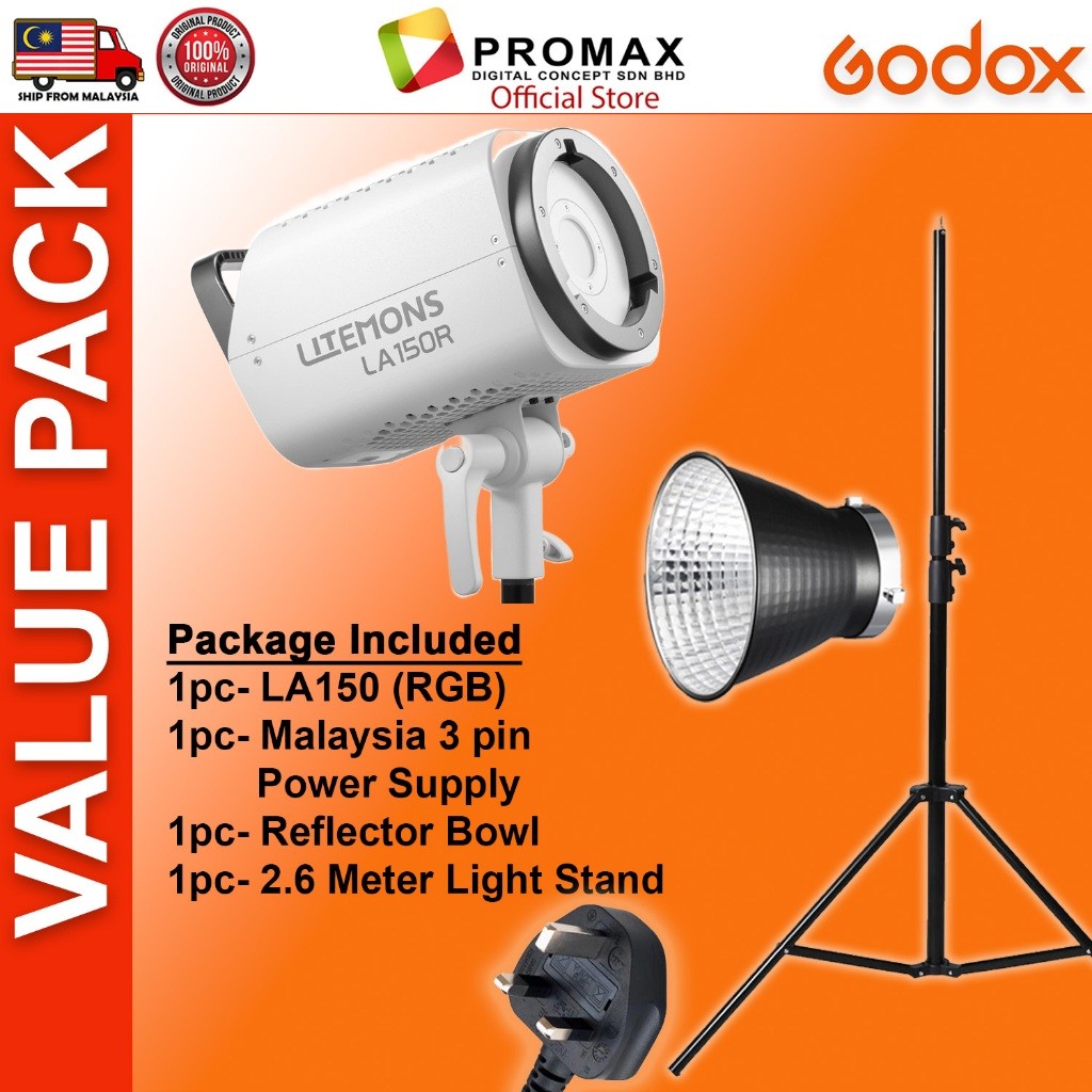 CHEAPEST! Godox LA150 LA150D LA150Bi with Lantern Octa 95cm 60x90cm Softbox Stand LED Video Light for Photo Studio