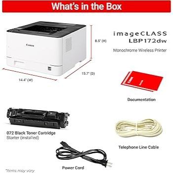 Canon imageCLASS LBP172dw Wireless Monochrome Laser Printer 35ppm Auto Duplex.