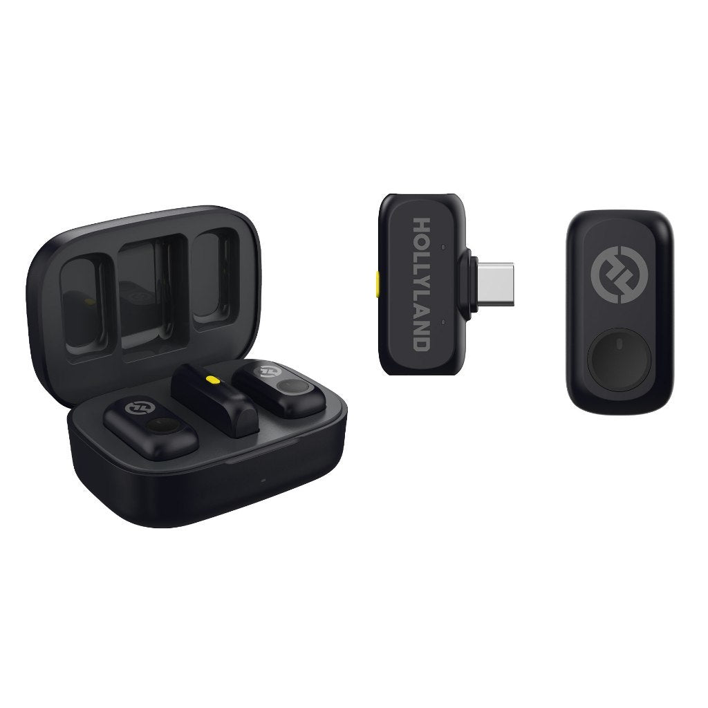 Hollyland LARK A1 Mini Duo 2-Person Wireless Microphone System with USB-C Connector for Mobile Devices (Space Gray, 2.4