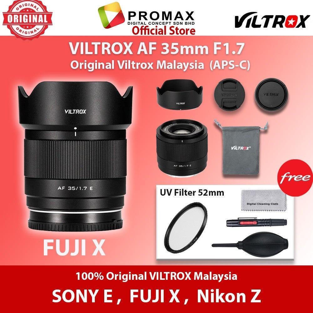 VILTROX AF 35mm F1.7 Air APS-C Lens for Sony E , Fuji X , Nikon Z Viltrox Malaysia