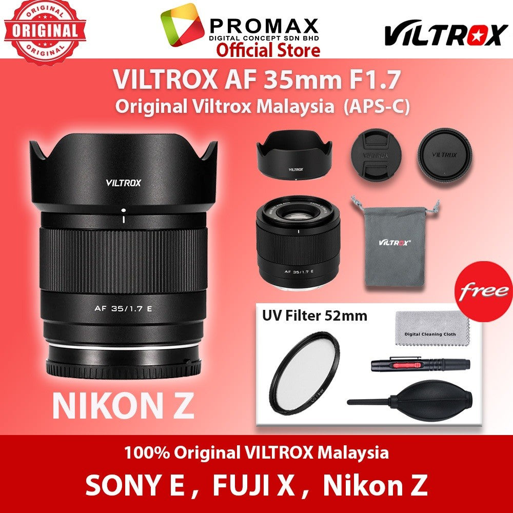 VILTROX AF 35mm F1.7 Air APS-C Lens for Sony E , Fuji X , Nikon Z Viltrox Malaysia