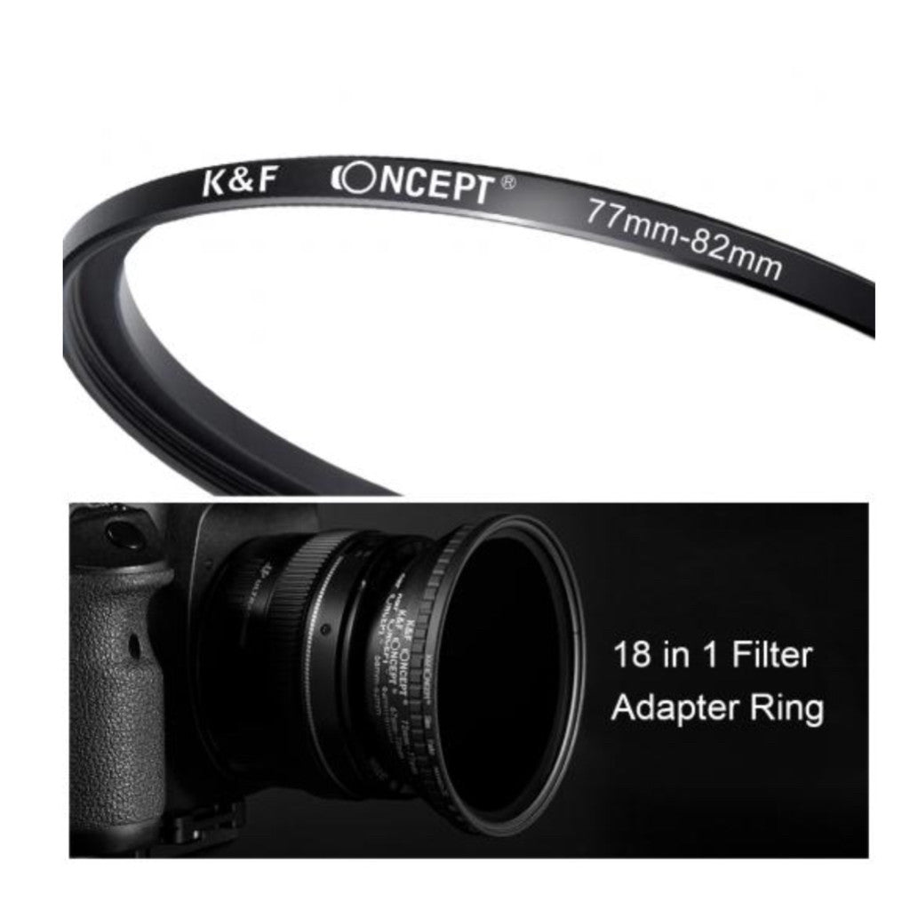 K&F 18 Pieces Filter Ring Adapter Set (SKU.0629) (Includes 9pcs Step Up Ring Set + 9pcs Step Down Ring Set)