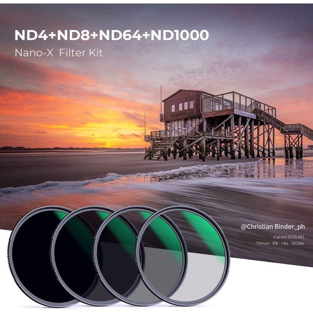 K&F Nano-X Series, ND4+ND8+ND64+ND1000 28 Multi-Layer | Include Bag | Waterproof & Scratch Resistant 82MM SKU.1636