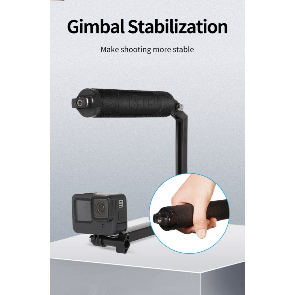 TELESIN GP-MFW-300 Waterproof Selfie Stick Floating Hand Grip + 3-Way Grip Arm Monopod Pole Tripod
