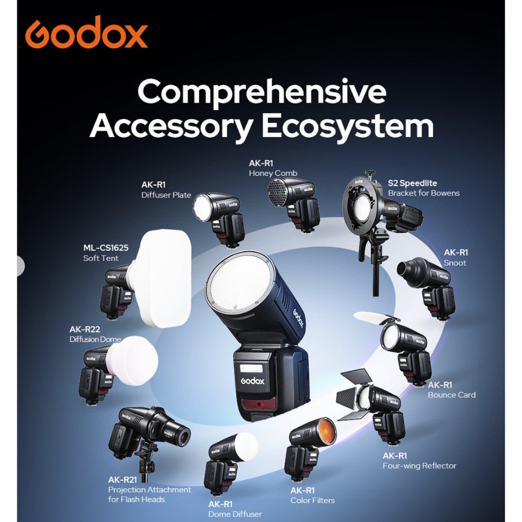 Godox V100 TTL Li-ion Round Head Camera Flash 100ws Sub Flash V100C V100S V100N V100F V100P V100O