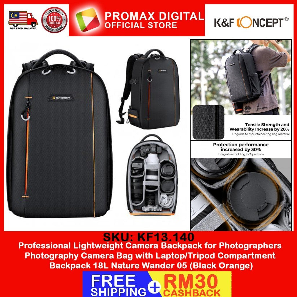 K&F Professional Lightweight Camera Backpack Beta 18L Backpack with Laptop & Tripod Compartment KF13.140