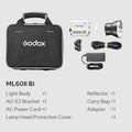 Godox ML60II Bi 70W Bi-Color Portable LED Video Light with AK-B01 NP-F Battery Grid