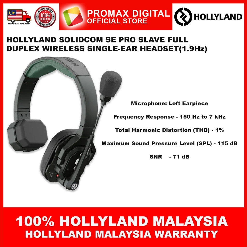 Hollyland Solidcom SE Pro Full-Duplex Single-Ear Headset Intercom System (1.9 GHz) (SINGLE HEADSET ONLY)