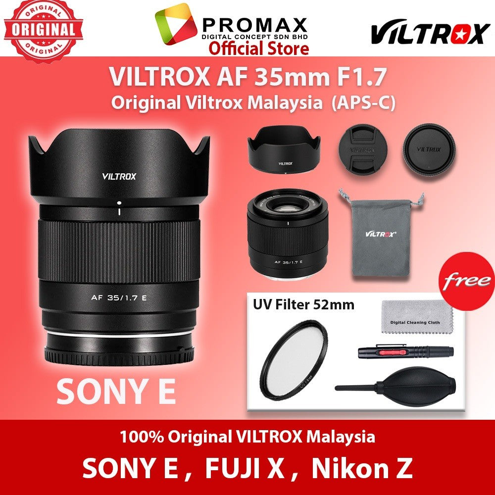 VILTROX AF 35mm F1.7 Air APS-C Lens for Sony E , Fuji X , Nikon Z Viltrox Malaysia