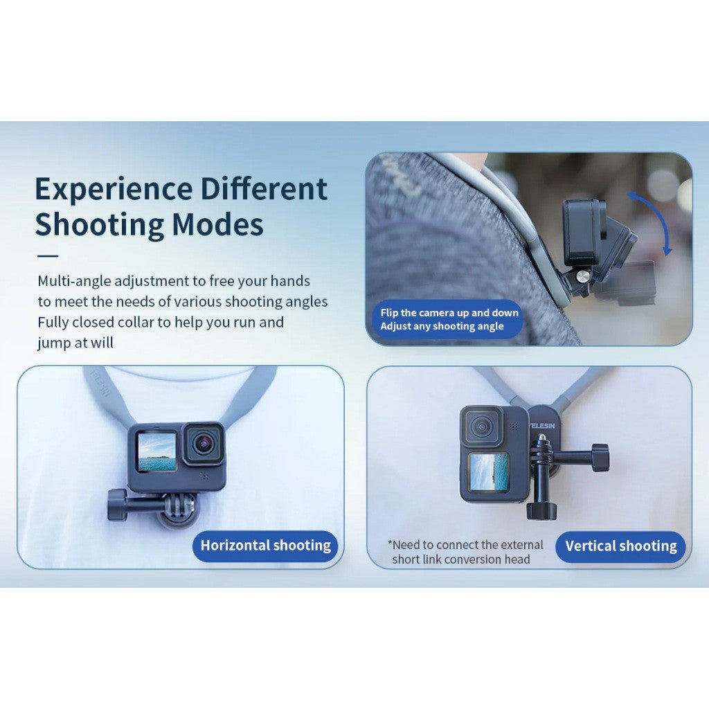 TELESIN TE-HNB-001 TE-HNB-002 TE-HNB-003 MAX Magnetic Neck Holder Mount for Action Cameras/ Phones