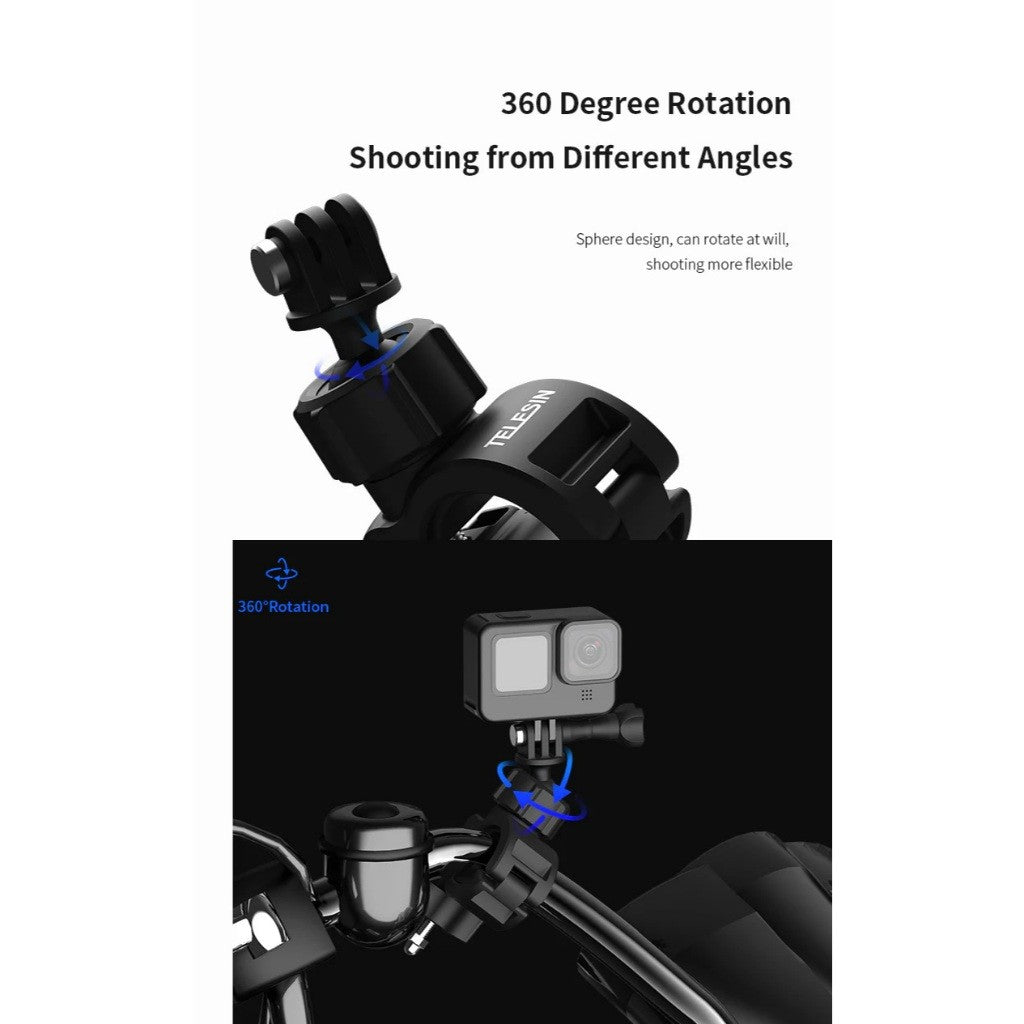 TELESIN DJ-HBM-001 Sport Camera Bike Handlebar Mount 360 rotation for GoPro Ace Pro DJI Insta all Action Cam