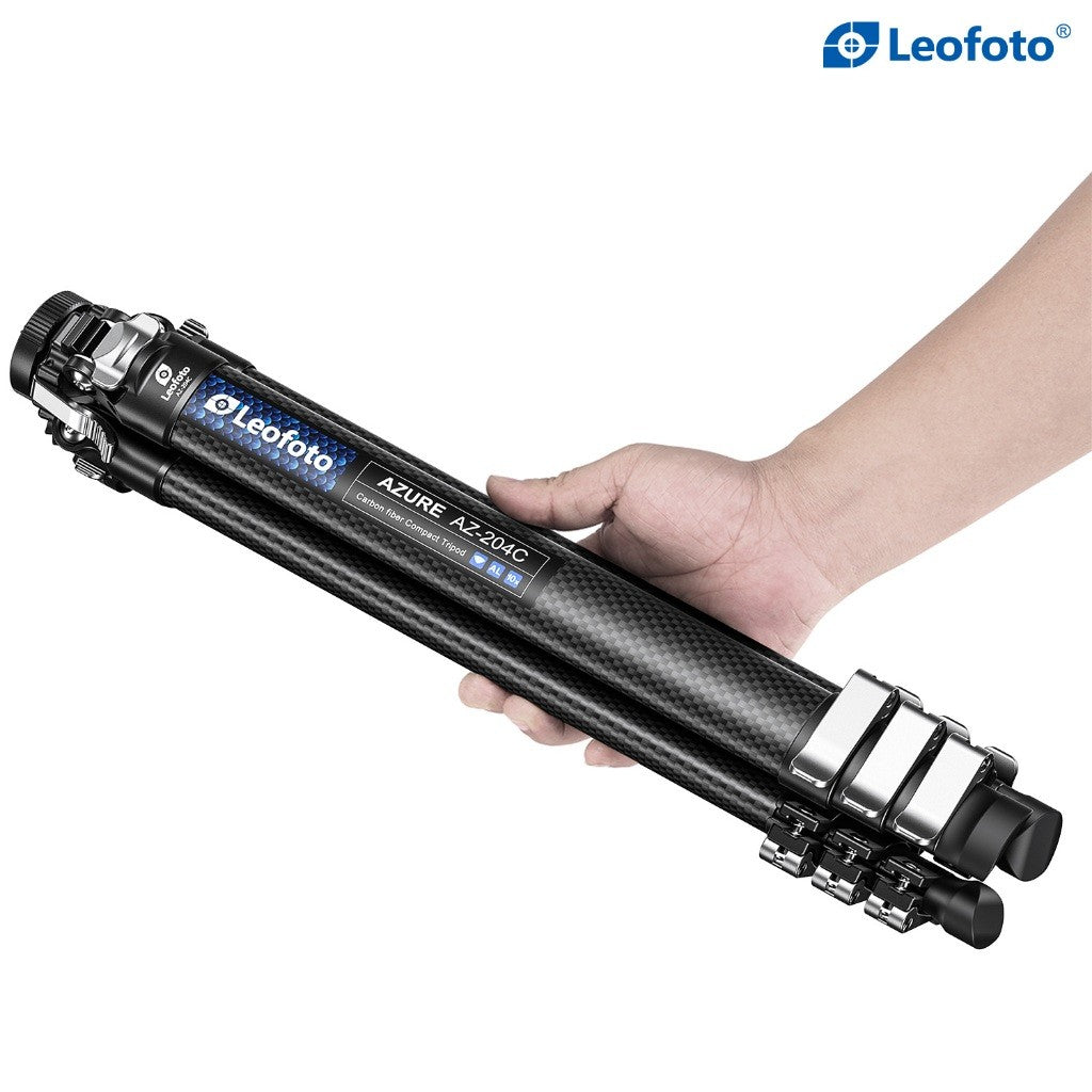 LEOFOTO AZURE TRIPOD AZ-204C and L25R BALLHEAD CARBON FIBER TRAVEL TRIPOD