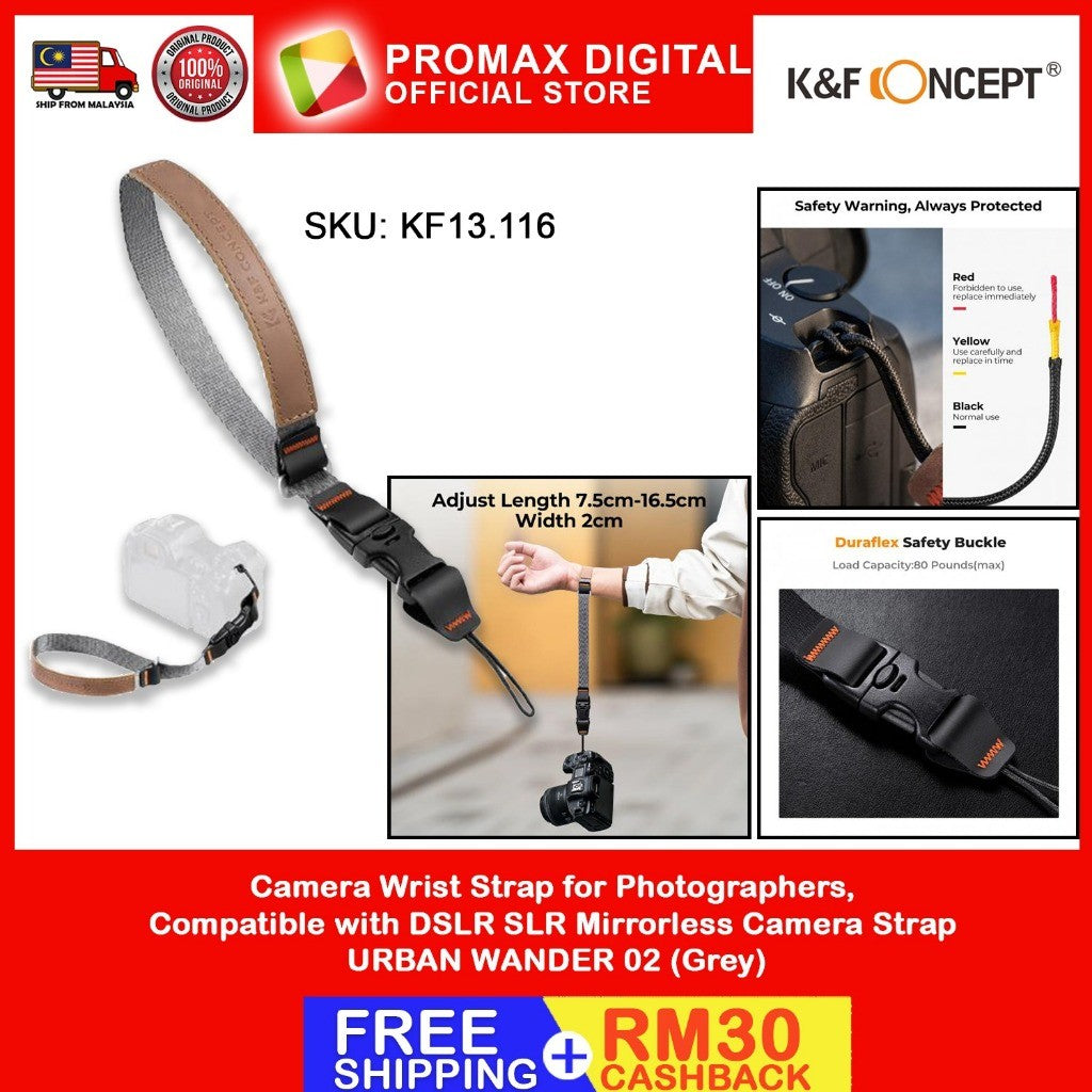 K&F Concept Wrist Camera Strap for Camera Photographer Peak Design Quick Release KF13.116