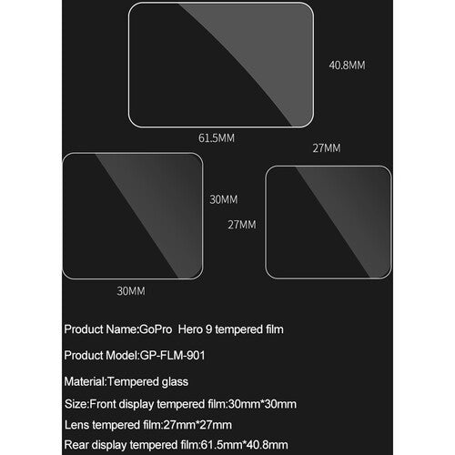 TELESIN GP-FLM-901 TEMPERED GLASS SCREEN PROTECTOR FOR GOPRO HERO 9 10 11 12