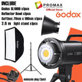 Ready Stock Godox SL100D SL-100D SL100 SL-100 Daylight LED Video Light (5600K) with softbox set SL-100W SL100W