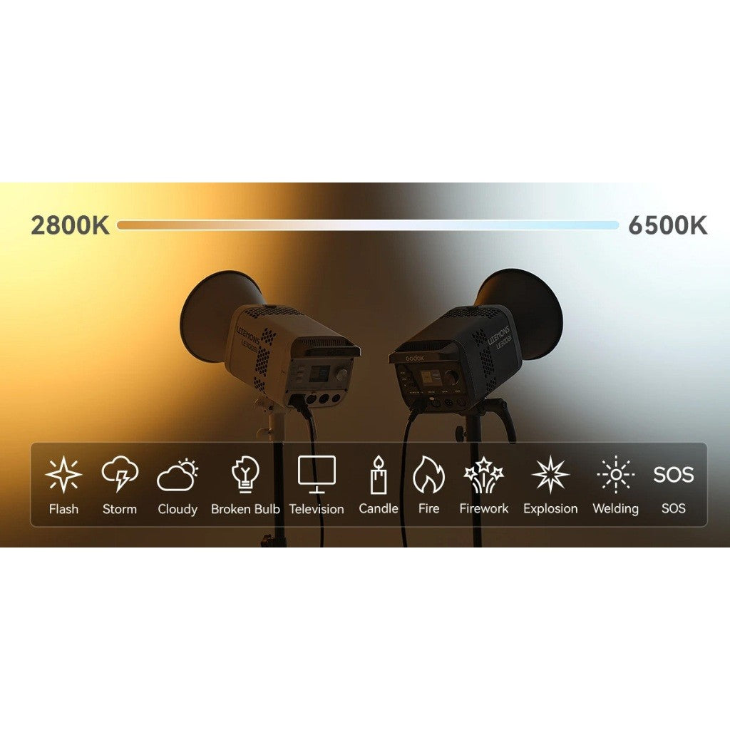 GODOX Litemons LE600Bi Bi-Color Monolight Studio Light (Black / White)