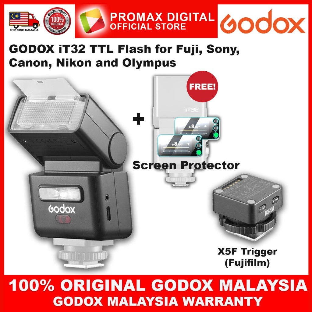 GODOX iT32 TTL Flash for Canon Fuji Sony Nikon Olympus with X5 Trigger IT32 it32