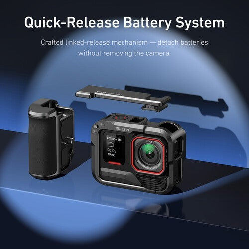 TELESIN S6-FMS-31-TIS STREET PHOTOGRAPHY GRIP SET FOR ACE PRO AND ACE PRO 2 ACTION CAMERA CAGE GRIP