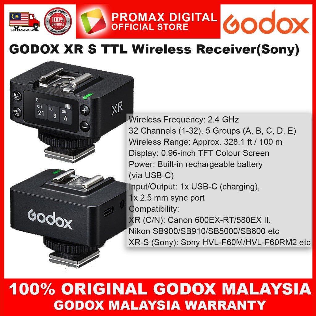 GODOX XR TTL Wireless Receiver 2.4GHz XRS XRC XRN XR S XR N XR C