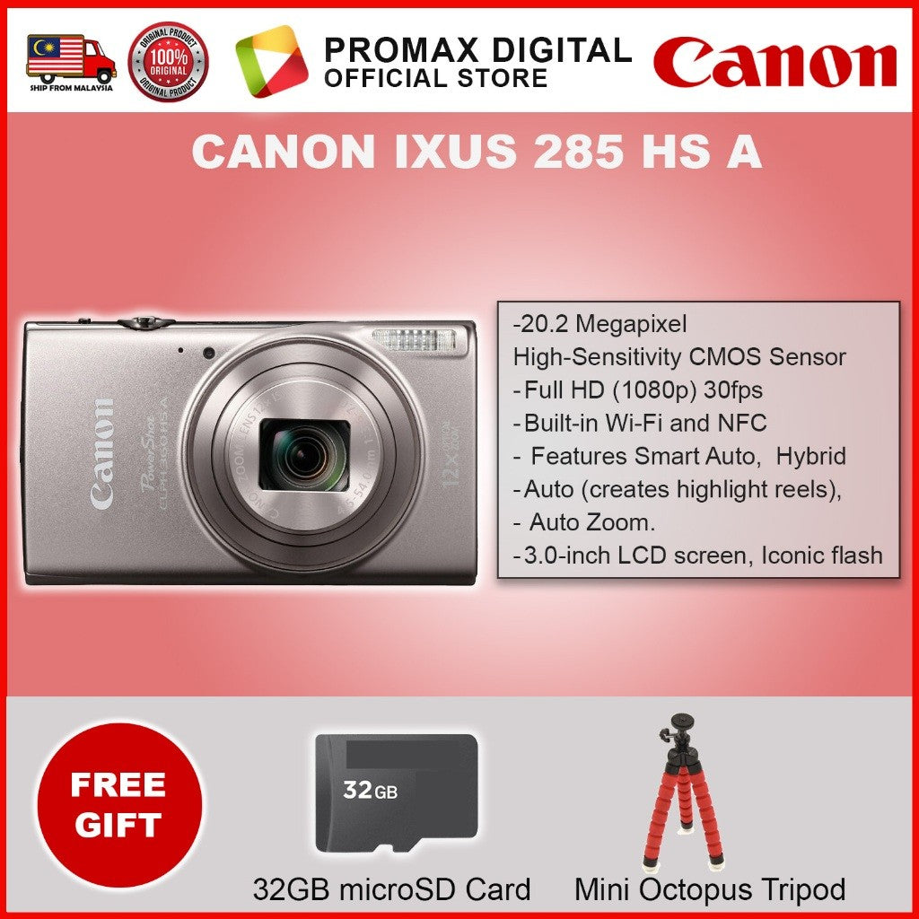 CANON IXUS 285 HS A Pocket-sized picture perfection IXUS285HSA Canon Warranty