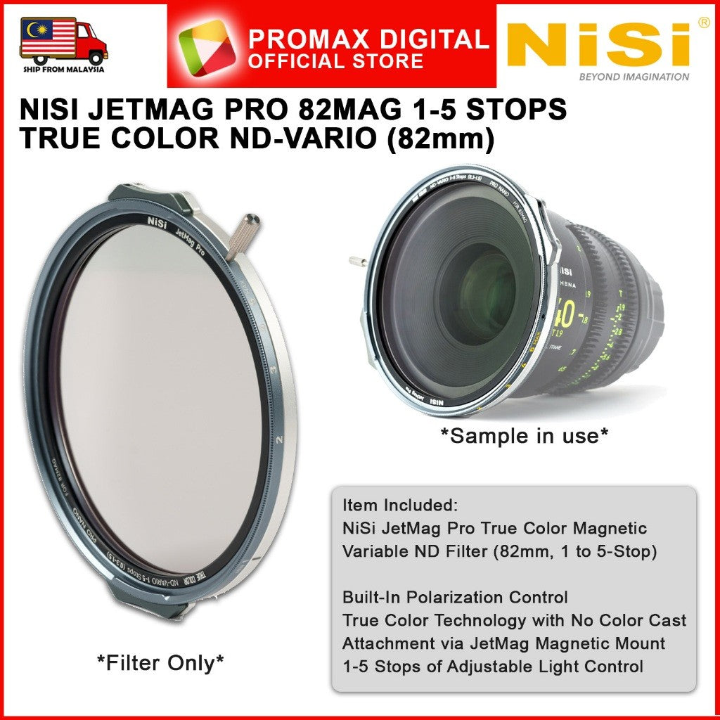 NiSi JetMag Pro 1 to 5 Stop True Color Magnetic Variable ND Filter ND-VARIO 82 MAG (82mm)