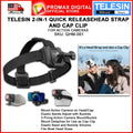 TELESIN QHM-001 2 in 1 QUICK RELEASE HEADSTRAP AND CAP CLIP FOR ACTION CAMERAS 3 PRONG MOUNT