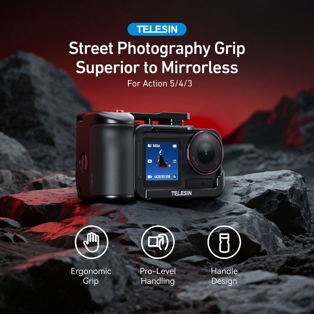 TELESIN S6-FMS-22-TDJ CAMERA GRIP HOLDER SET FOR ACTION 3 4 5 PRO (TSFMS22-01)
