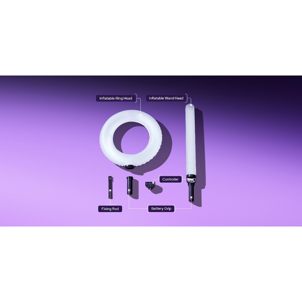 Godox LR150 Air LC500R Air Inflatable LED Bi-Color Ring Light and RGB Wand Light