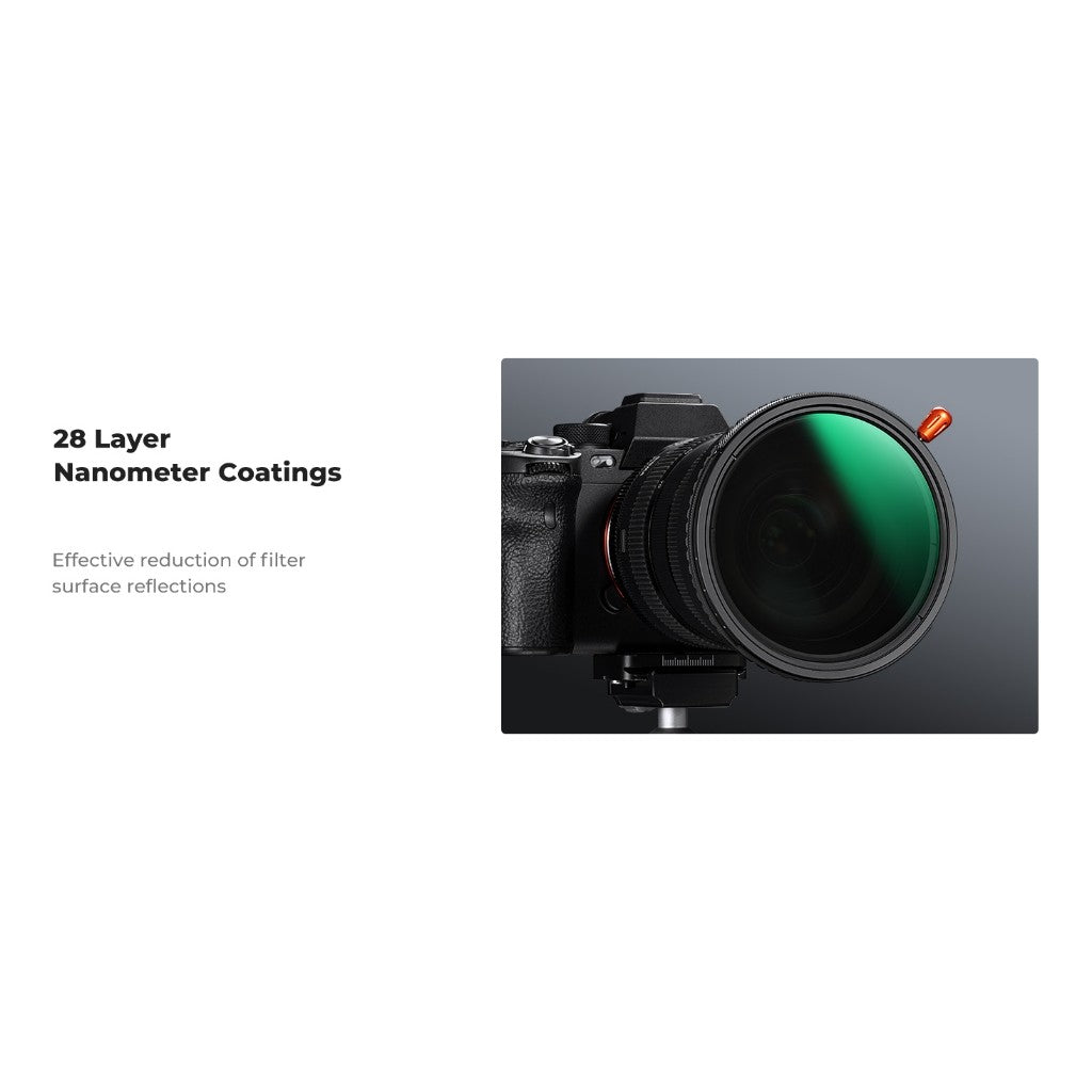 K&F Concept Variable NANO-X Nano-Xcel Series Black Diffusion 1/4 Variable ND2-32 CPL Lens Filter