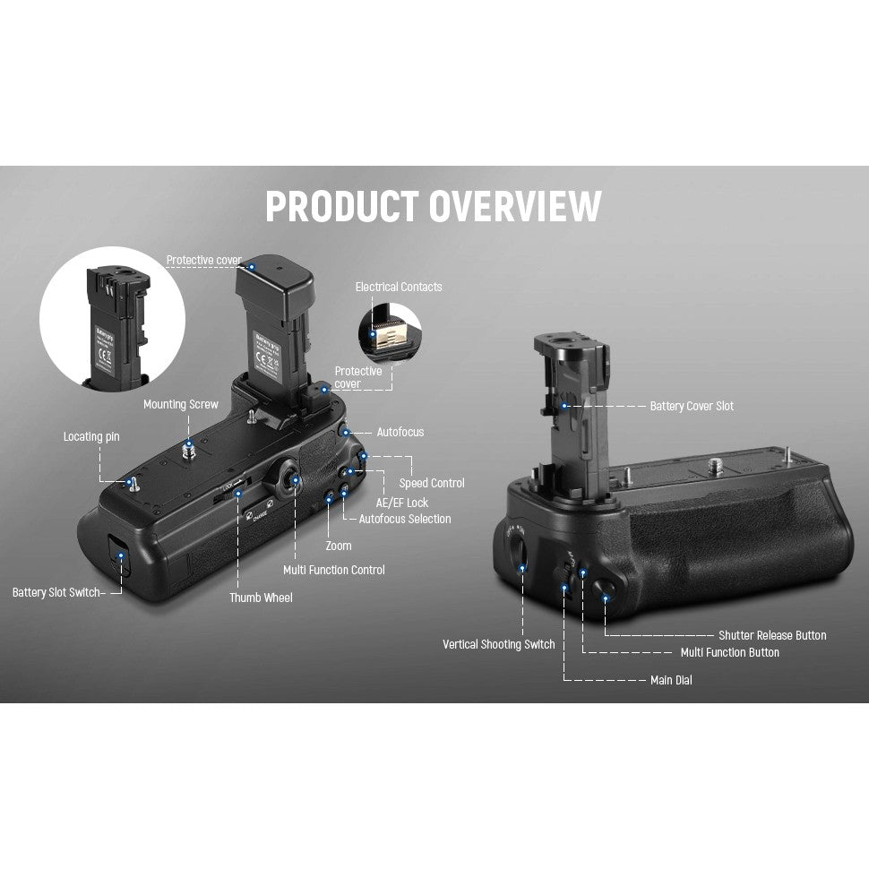 Canon BG-R20 Battery Grip For Canon EOS R5, EOS R5 Mark II EOS R6 EOS R6 Mark II LP-E6P