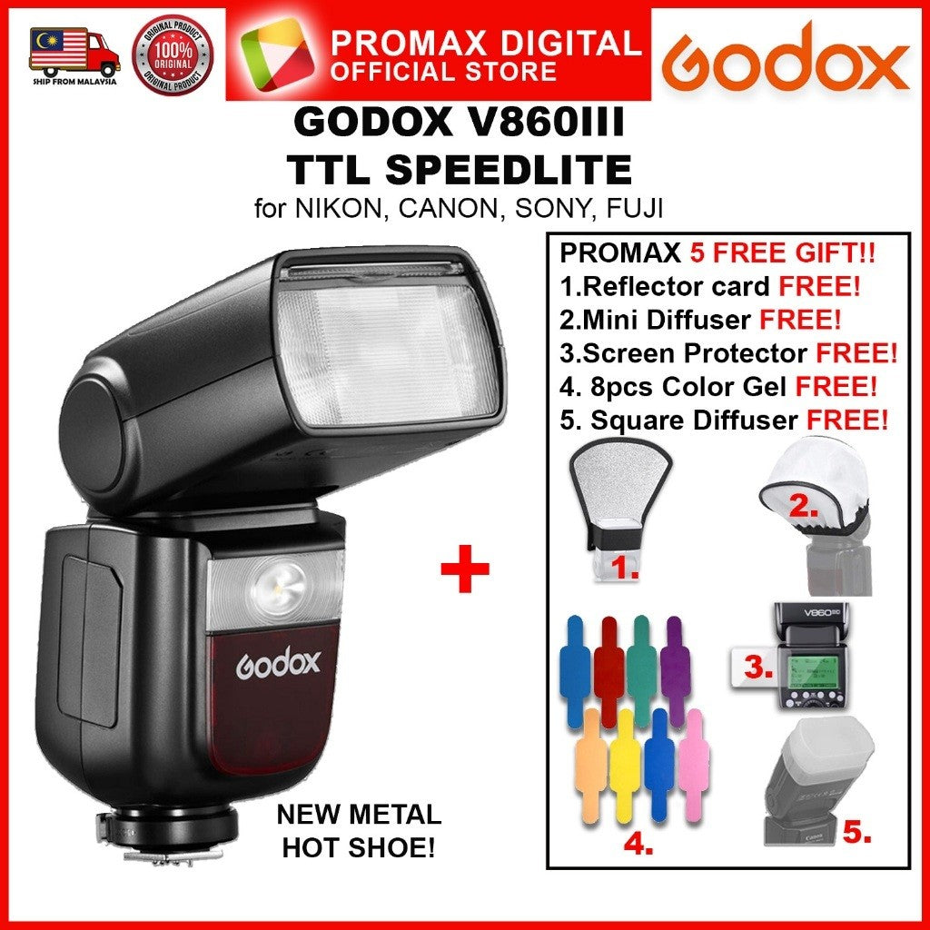 GODOX V860III TTL Speedlite with LI-ION Battery Flash