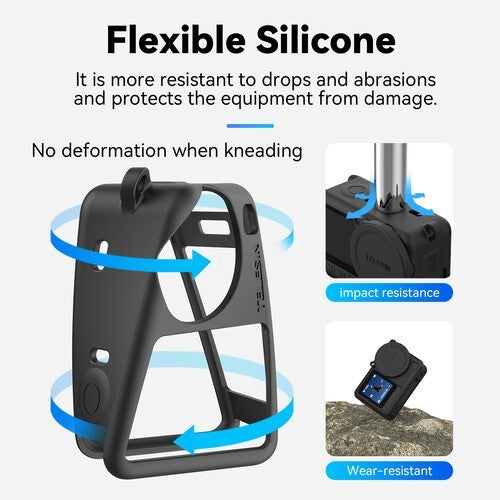 TELESIN S6-PTC-11 SILLICONE BODY CASE AND LENS COVER FOR DJI OSMO ACTION 6 CAMERA CASE