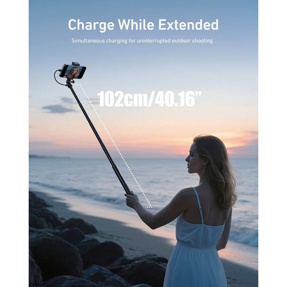TELESIN S1-CSS-05 POWER RECHARGABLE SELFIE STICK 2 for ACTION CAMERAS MOBILE PHONE