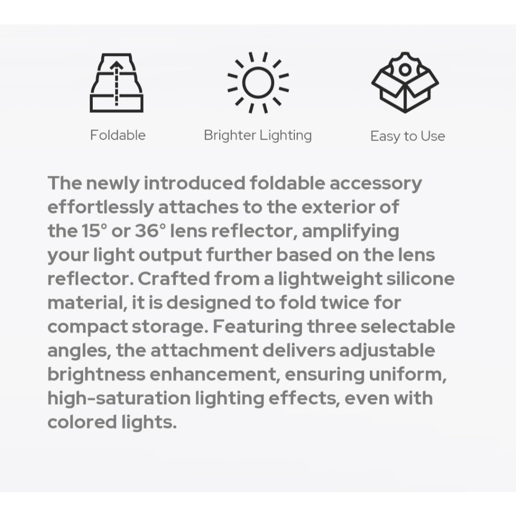 GODOX ML-CFL5 Collapsible Silicone Fresnel Attachment Adjustable Light Diffuser for ML-L15 & ML-L36