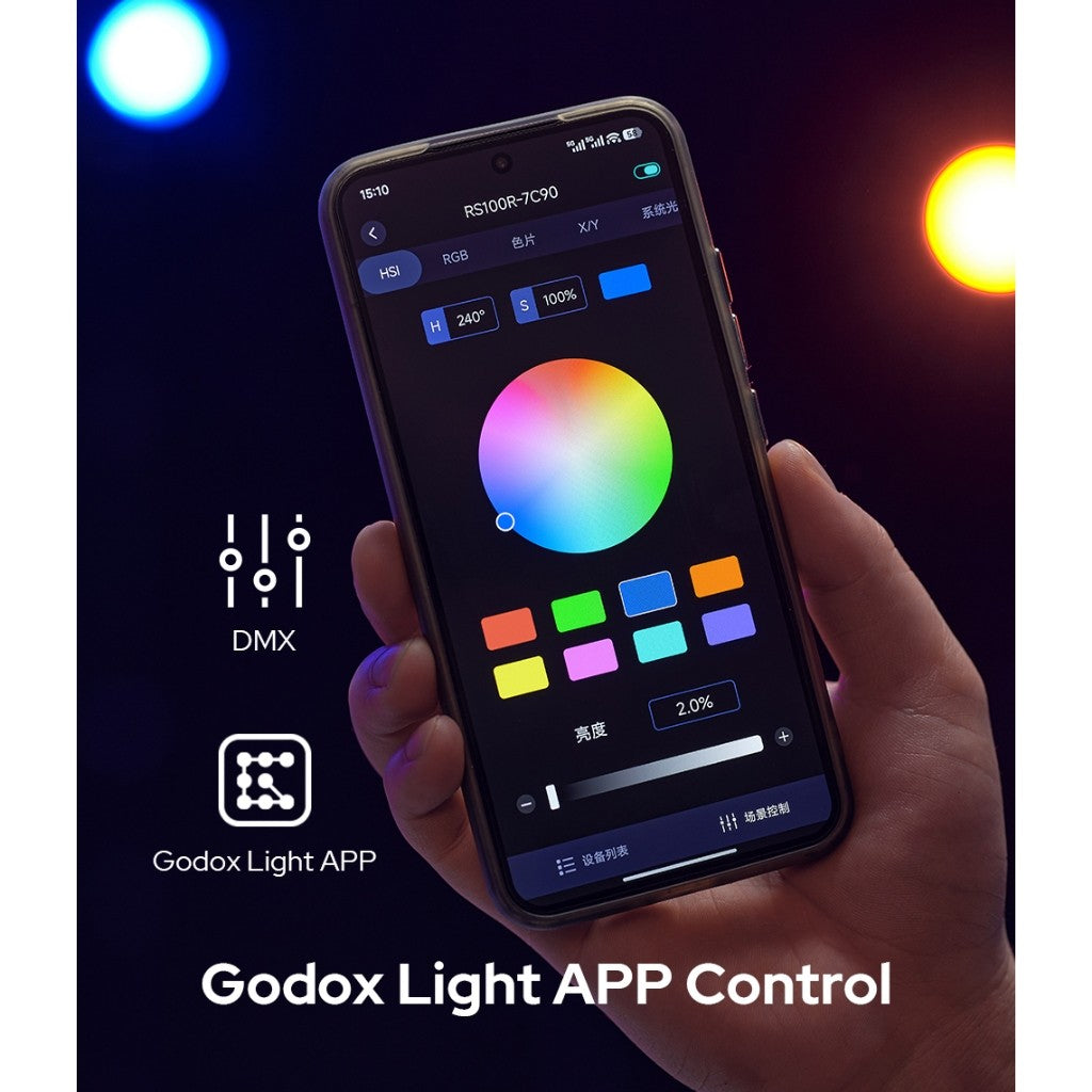 Godox RS100Bi Bi-Color RS100R RGB Full Color LED Video Light