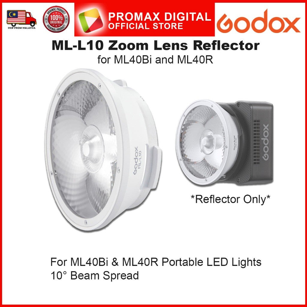 GODOX ML-L10 Zoom Lens Reflector for ML40Bi and ML40R Full Color LED Light