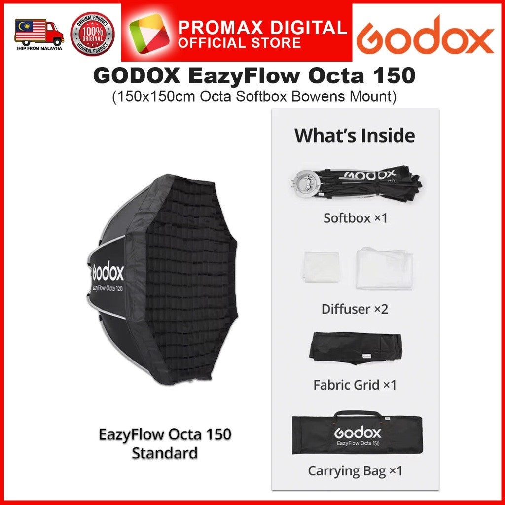 Godox EazyFlow Octa Series Softbox with Beauty Dish Bty 65S 85S 65W 65S Bowens Mount with Grid