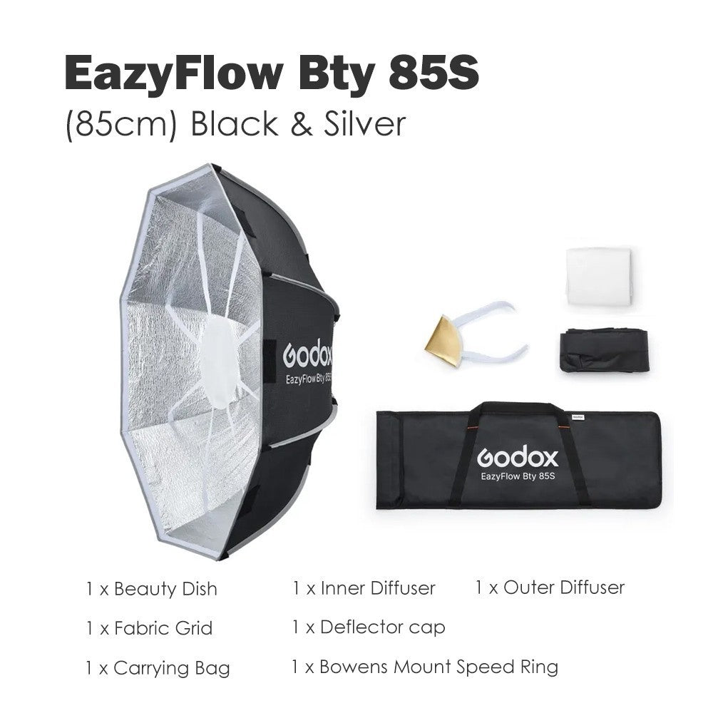 Godox EazyFlow Octa Series Softbox with Beauty Dish Bty 65S 85S 65W 65S Bowens Mount with Grid